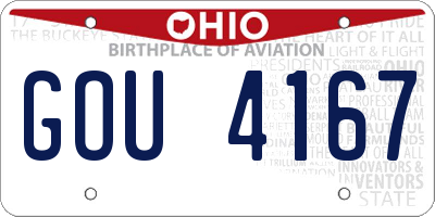 OH license plate GOU4167
