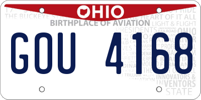 OH license plate GOU4168