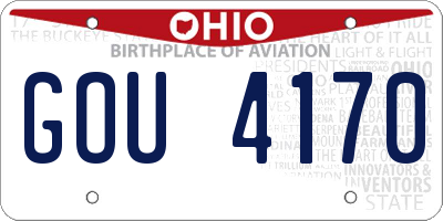 OH license plate GOU4170