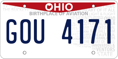 OH license plate GOU4171