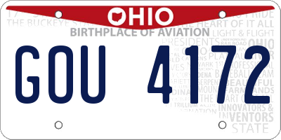 OH license plate GOU4172