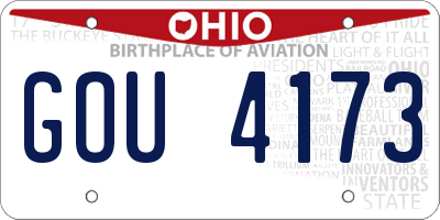 OH license plate GOU4173