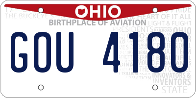OH license plate GOU4180