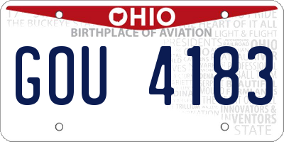 OH license plate GOU4183