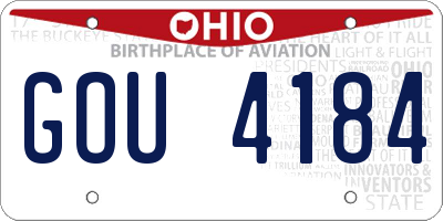 OH license plate GOU4184
