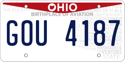 OH license plate GOU4187