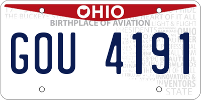 OH license plate GOU4191