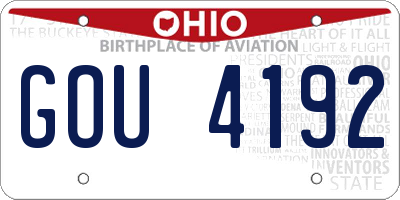 OH license plate GOU4192