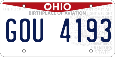 OH license plate GOU4193