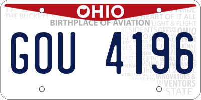 OH license plate GOU4196