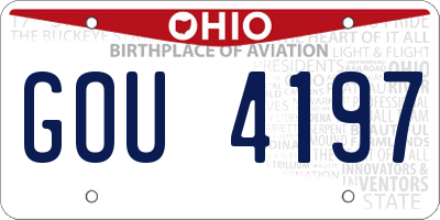 OH license plate GOU4197