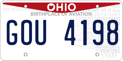 OH license plate GOU4198