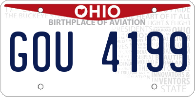 OH license plate GOU4199