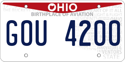 OH license plate GOU4200