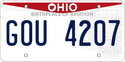 OH license plate GOU4207