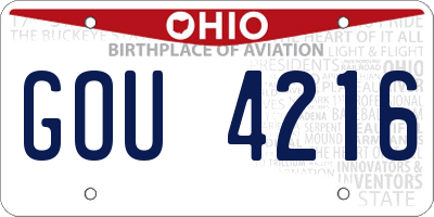 OH license plate GOU4216