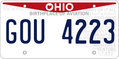 OH license plate GOU4223