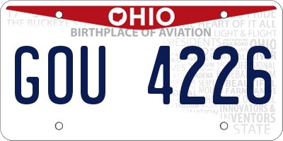 OH license plate GOU4226