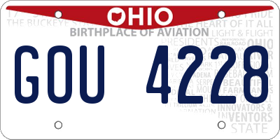OH license plate GOU4228