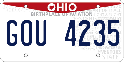 OH license plate GOU4235