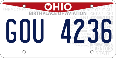 OH license plate GOU4236