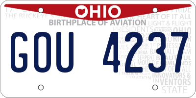 OH license plate GOU4237