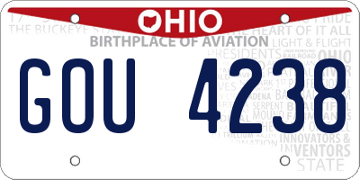 OH license plate GOU4238