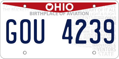 OH license plate GOU4239