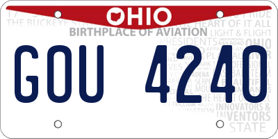 OH license plate GOU4240