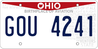 OH license plate GOU4241