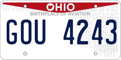 OH license plate GOU4243