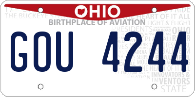 OH license plate GOU4244