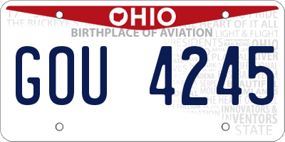 OH license plate GOU4245