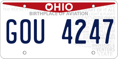 OH license plate GOU4247