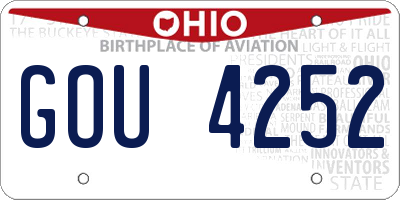 OH license plate GOU4252