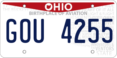 OH license plate GOU4255