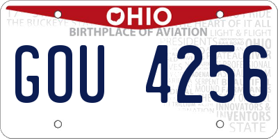 OH license plate GOU4256