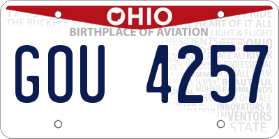 OH license plate GOU4257