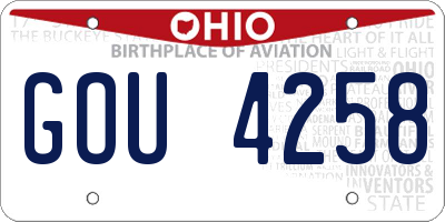 OH license plate GOU4258