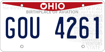 OH license plate GOU4261