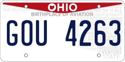 OH license plate GOU4263