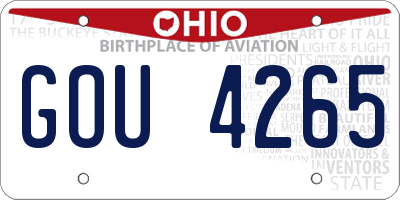 OH license plate GOU4265