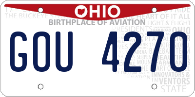OH license plate GOU4270