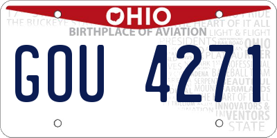 OH license plate GOU4271