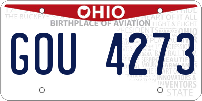OH license plate GOU4273