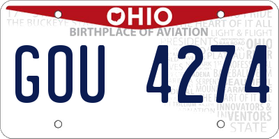 OH license plate GOU4274