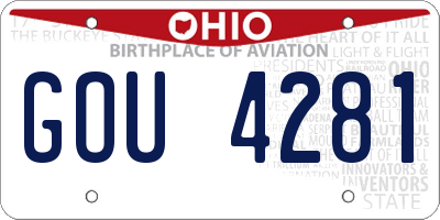OH license plate GOU4281
