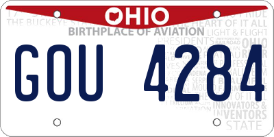 OH license plate GOU4284
