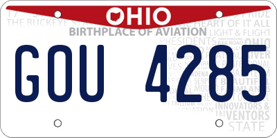 OH license plate GOU4285