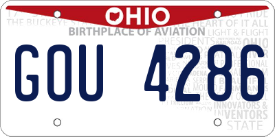 OH license plate GOU4286